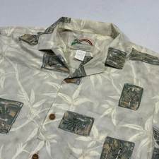 Paradise Found Vintage Hawaiian Tropical Leaf Pattern Multicolor Men's Large