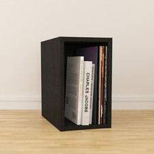 Vinyl LP Music Record Storage Box Cube 12" Cabinet Case Unit Rack Display Black