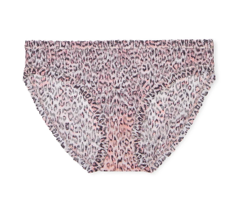 Victoria's Secret Margarita Encaje Bikini Panty Rosa Estampado Animal L, XL, XXL NUEVO Foto 4 de 4