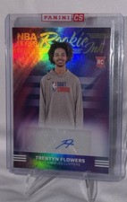 2024-25 Trentyn Flowers RC Panini Hoops Rookie Ink AUTO Purple HOLO Sealed