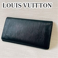 LOUIS VUITTON Epi Portefeuille Brazza Bi Fold Long Wallet Noir Black