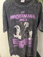 Vintage 1995 WWF WrestleMania XI Lawrence Taylor Bam Bam Bigelow T-Shirt Size M