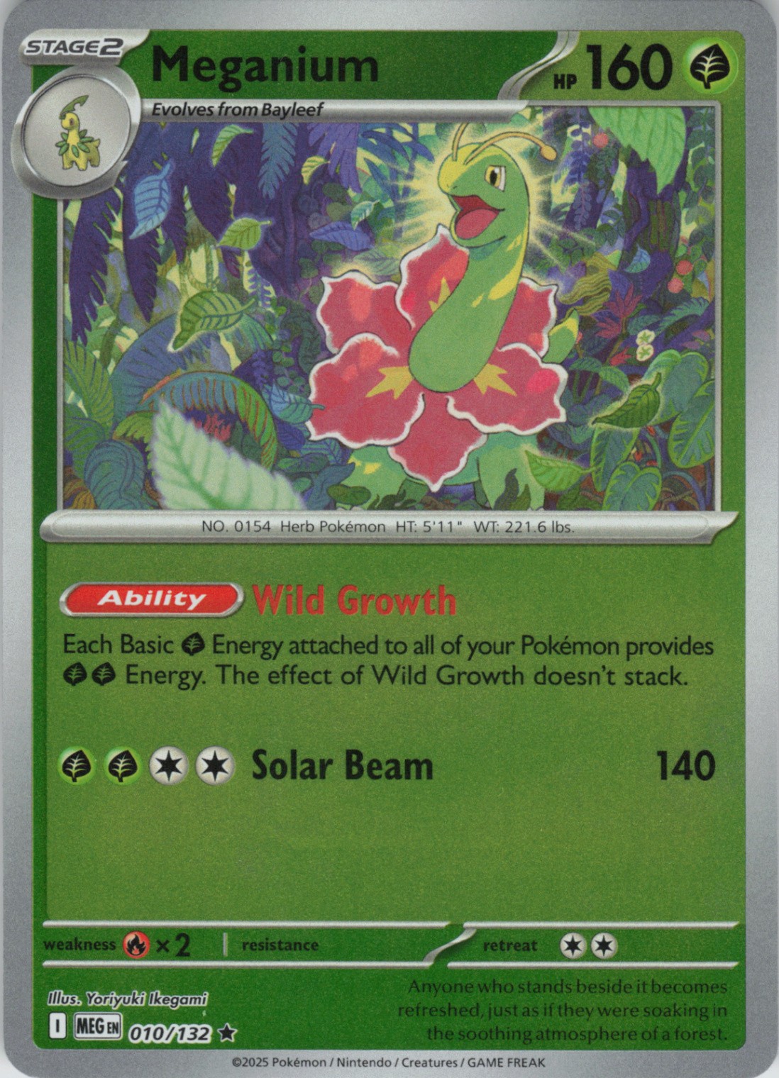 Meganium Rare ME01: Mega Evolution 010/132 NM Reverse Holo
