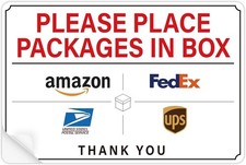 Self-Adhesive Delivery Sign for Home  Office: 'Please Leave Packages Here'