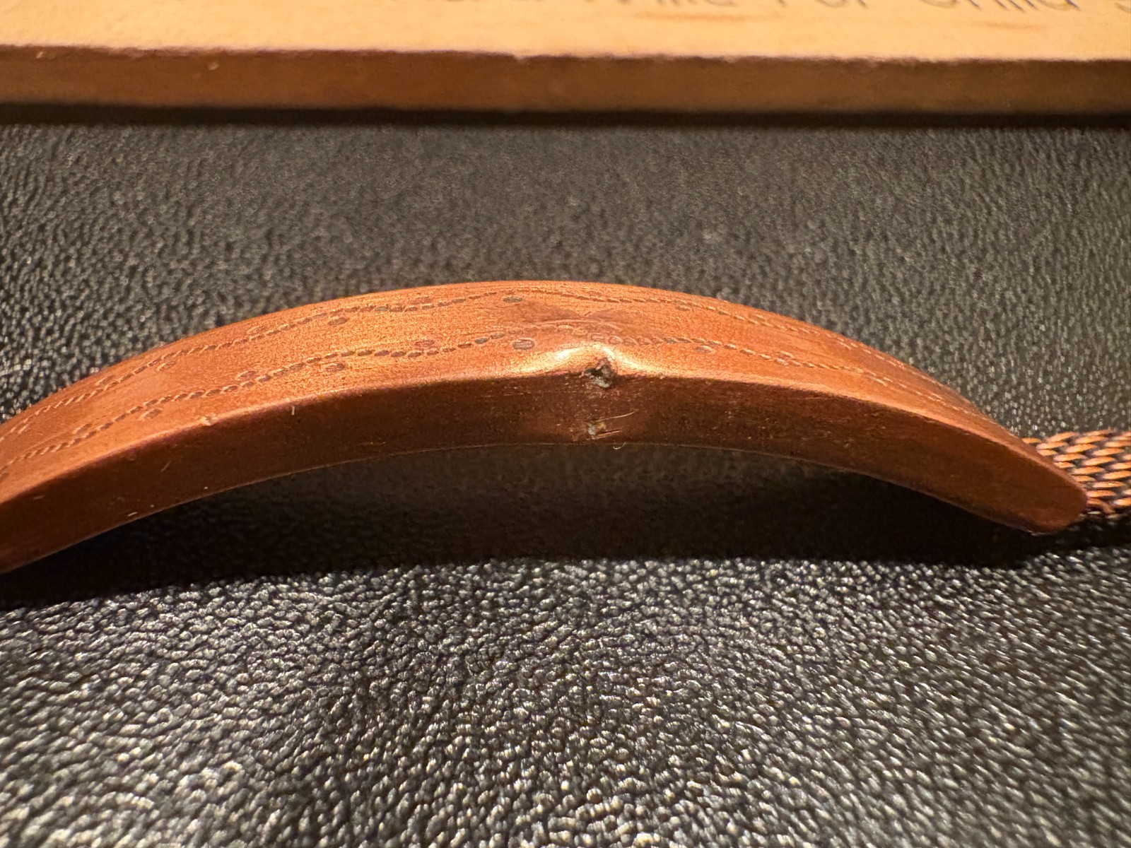 Vintage solid copper bracelet with braided band, … - image 10