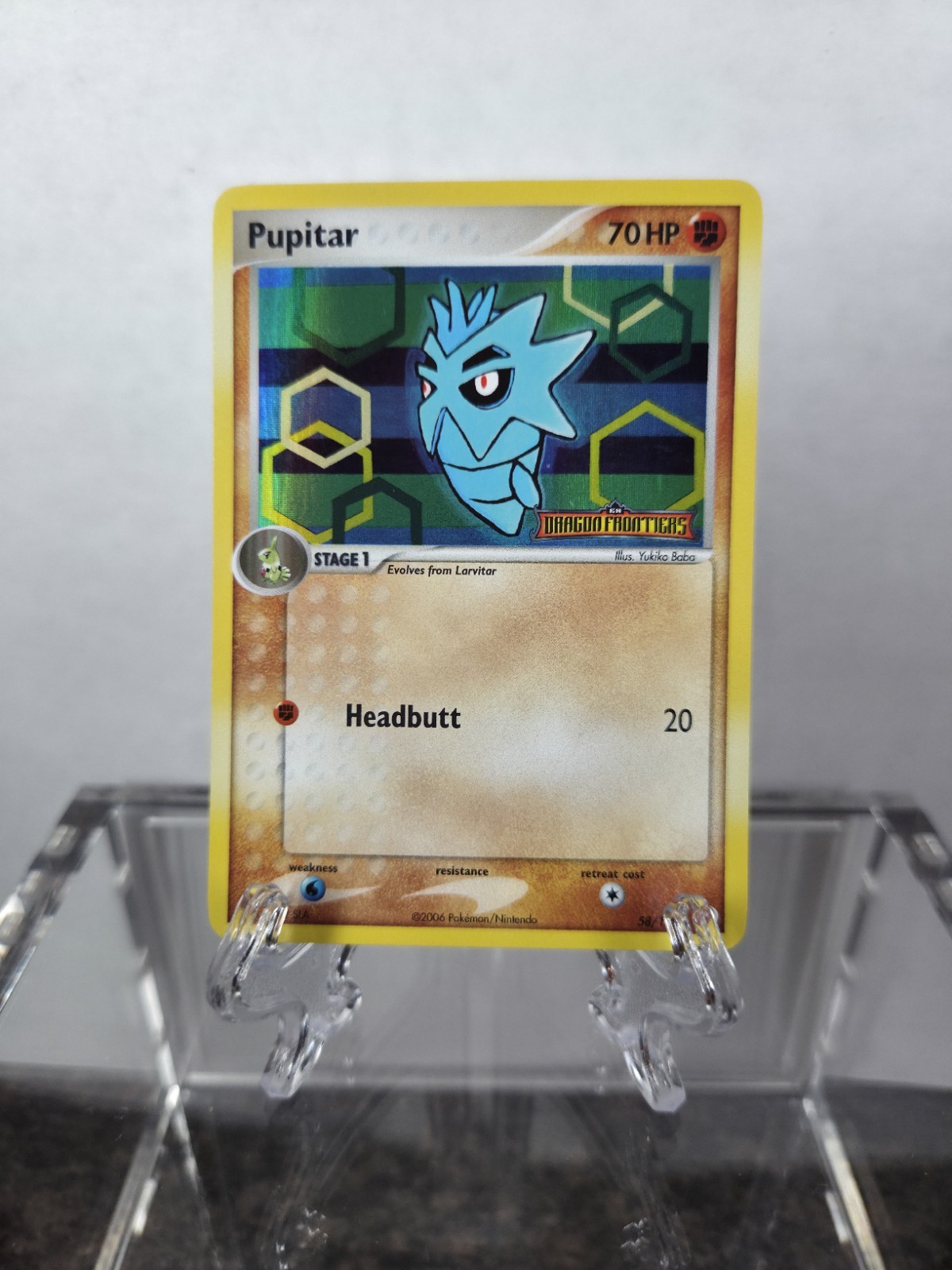 2006 Pokemon Pupitar 58/101 Dragon Frontiers Stamped Reverse Holo LP