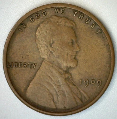 1909 VDB Lincoln Wheat Cent XF 1c US Type Penny Coin Brown Circulated Extra Fine