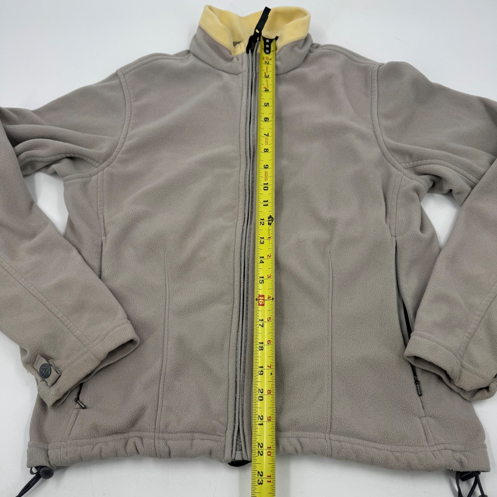 SACAI X NIKE Giacca pile donna vintage ACG Nike full zip strato termico grigio bordo giallo L