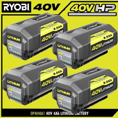 #ad 2PACK 4PACK 8.0Ah Battery 40 Volt for Ryobi 40V Lithium OP40602 Battery with LED $147.00