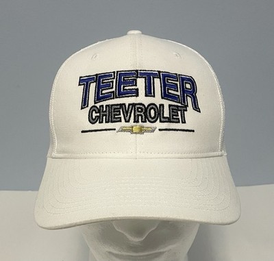 Teeter Chevrolet White Adjustable Trucker Hat Embroidered Snapback Cap