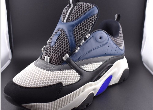 Christian Dior B22 White / Black / Navy Blue / Grey Sneakers Sz 44- US 11 - Picture 4 of 6