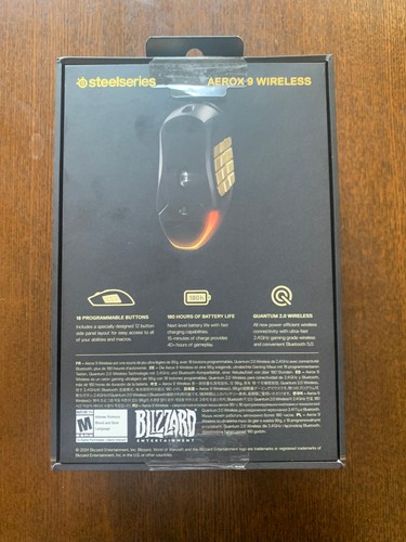 SteelSeries Aerox 9 Wireless World of Warcraft Edition Mouse No Code Open Box - Afbeelding 4 van 9