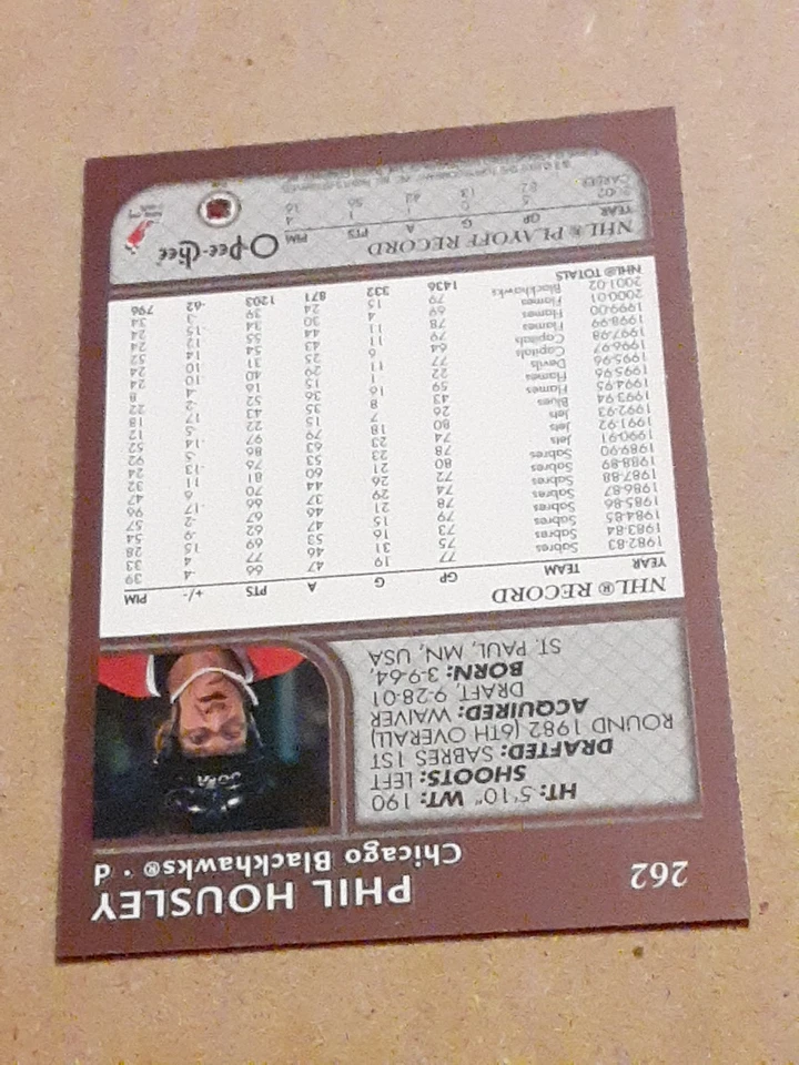 Phil Housley Chicago Blackhawks 2002-03 O-Pee-Chee #262 NHL Hockey Card OPC 6 D - Image 4 of 4