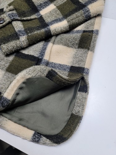 Madewell Belrose Women's L Oversize Shirt Jacket Maran Plaid Loden Green Black - Picture 7 of 13