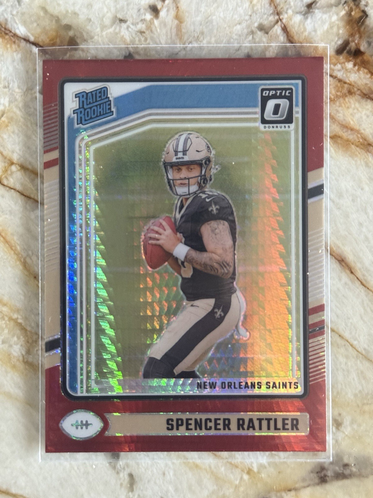 2024 Panini Donruss Optic Rated Rookie Spencer Rattler #289 Red Hyper Prizm (RC)