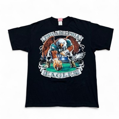 Rare Vintage NFL 90s Philadelphia Eagles liquid blue eagle center hike tee