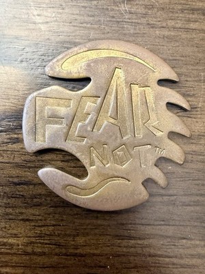 Vintage 1994 Fear Not Fear Less Brass POG Slammer Heavy Metal Products