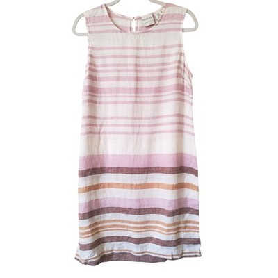 Rachel Zoe Womens 100% Linen Striped Sleeveless Shift Dress Pink Brown Size 10 | eBay Rachel Zoe Womens 100% Linen Striped Sleeveless Shift Dress Pink Brown Size 10 | eBay