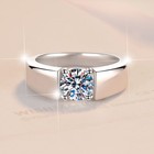 2CT-12# Solitaire Moissanite Mens Engagement Ring 925 Sterling Silver Band-Used — photo 9