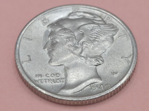 1940-S Mercury Dime BU FB Full Bands Lustrous 90% Silver San Francisco Mint 10C2