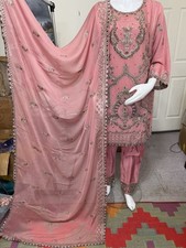 Pakistani/indian Chiffon Party Wear Dress/3piece Suit