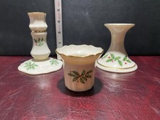 Lenox Christmas Candle Holders with Gold Trim