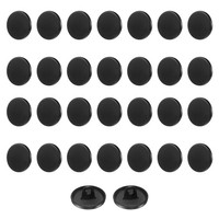 30 StüCk MetallknöPfe Zum NäHen,Rund,Flach,15Mm,Legierungsknopf,Mattschwarz