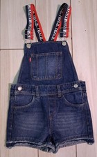 Kids Size 6 Reg Levi Shorty Overalls Red White  Blue Ribbon 