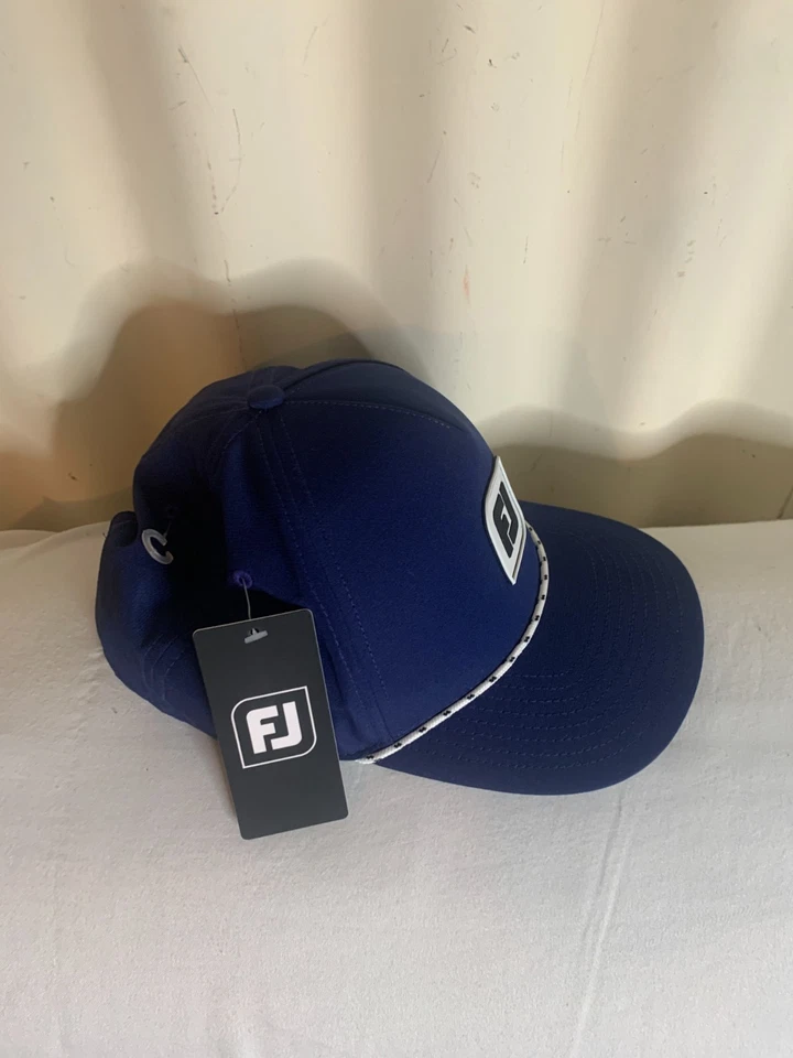 NUEVO CON ETIQUETAS Footjoy Cuerda Snapback Sombrero FJ Golf Azul Sunnymac Invitational Foto 4 de 4