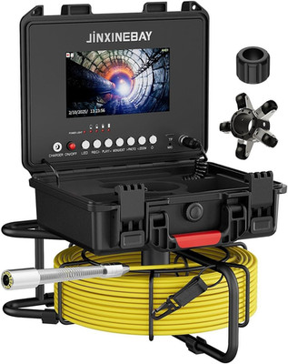 7'' HD Sewer Camera with DVR, 12 LED Lights, IP68 Waterproof, 32GB Card