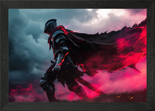 Dark Knight Fiery Aura Gerahmtes Wandbild Poster Leinwanddruck Bild