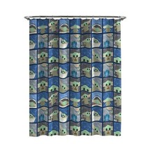 Baby Yoda 13-Piece Kids Shower Curtain and Hook Set 72x72 Microfiber Star Wars