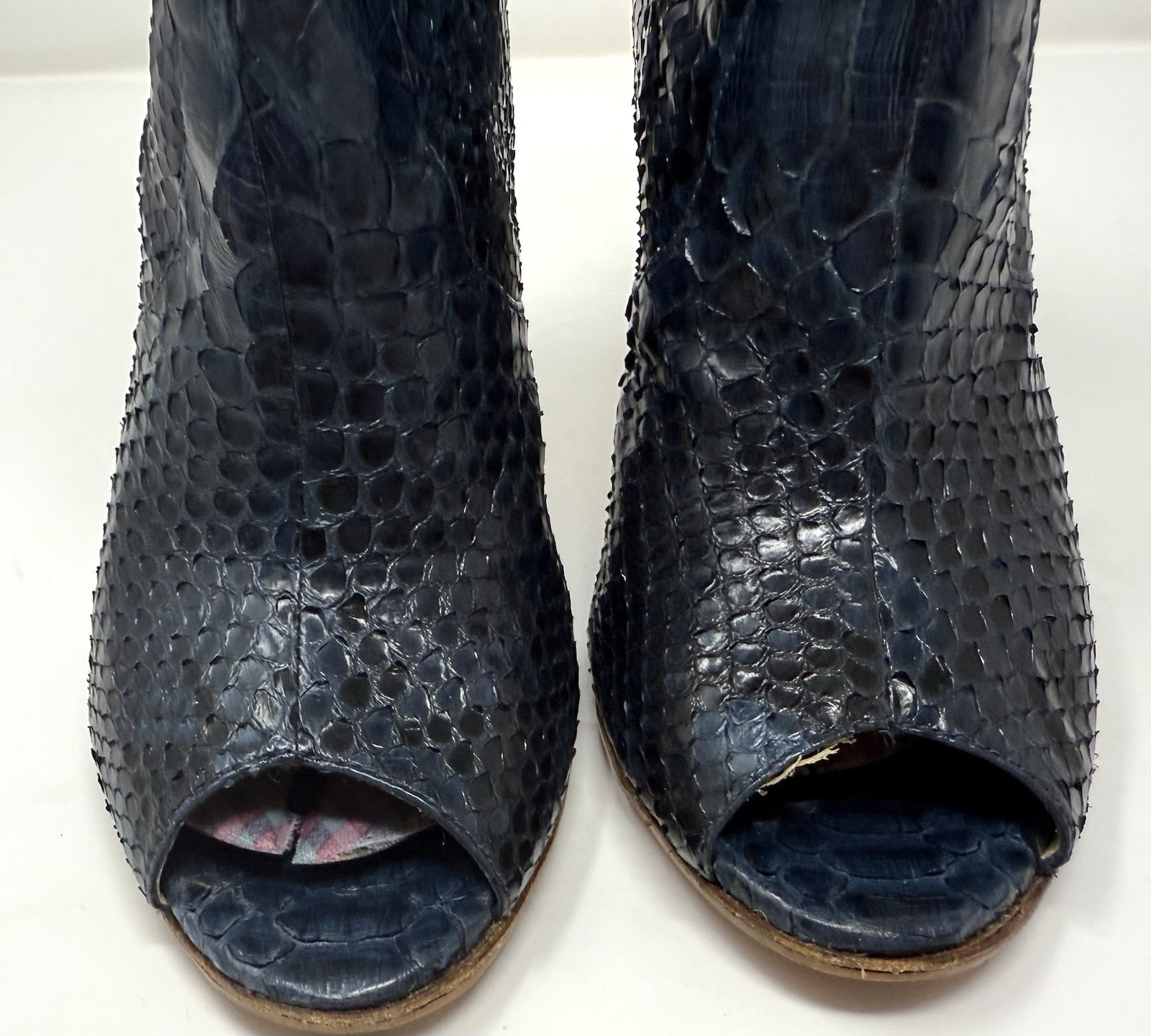 Alexandre Birman Navy Blue Python Snakeskin Leath… - image 18