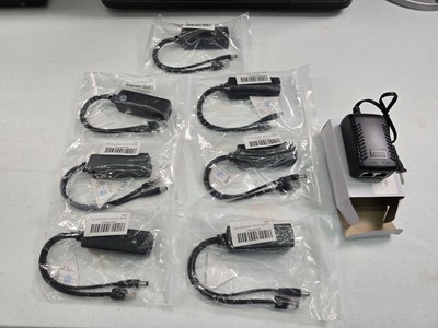 5x DC 5V 2.4A Gigabit Active PoE Splitter 1000mbps & 1x Injector