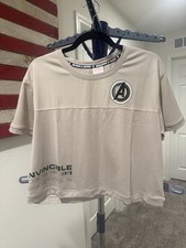 NWT Marvel Avengers Women s Tan Crop T-Shirt ...