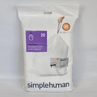 simplehuman Code H Custom Fit Drawstring Trash Bags- 20 Count