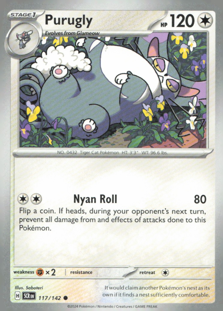 Purugly Common SV07: Stellar Crown 117/142 NM