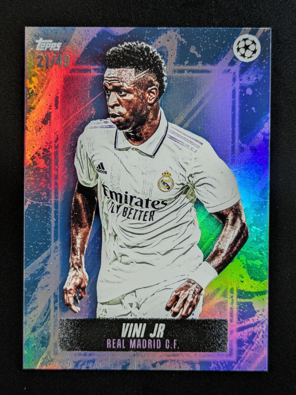 2022-23 Topps Platinum UEFA Soccer VINI.JR 21/49 Blue Foil Real Madrid