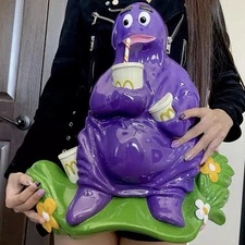 🍔 Vintage Grimace McDonalds Statue Sign Plaque McDonald Playground