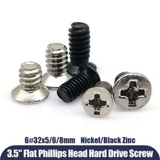 Computer PC Case 3.5-inch HDD 6 -32 Flat Phillips Head Hard Bolt Drive Screw DIY