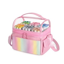 Marker Organizer Case for up to 72 Markers, Marker Storage Bag with Detachabl...