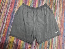 Vintage 90s Nike Faded Black Sweat Shorts Cotton Men's Large Elastic Free Ship