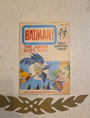 Vintage Comic Batman The Joker Goes Nap 1967  #5  World Adventure Library