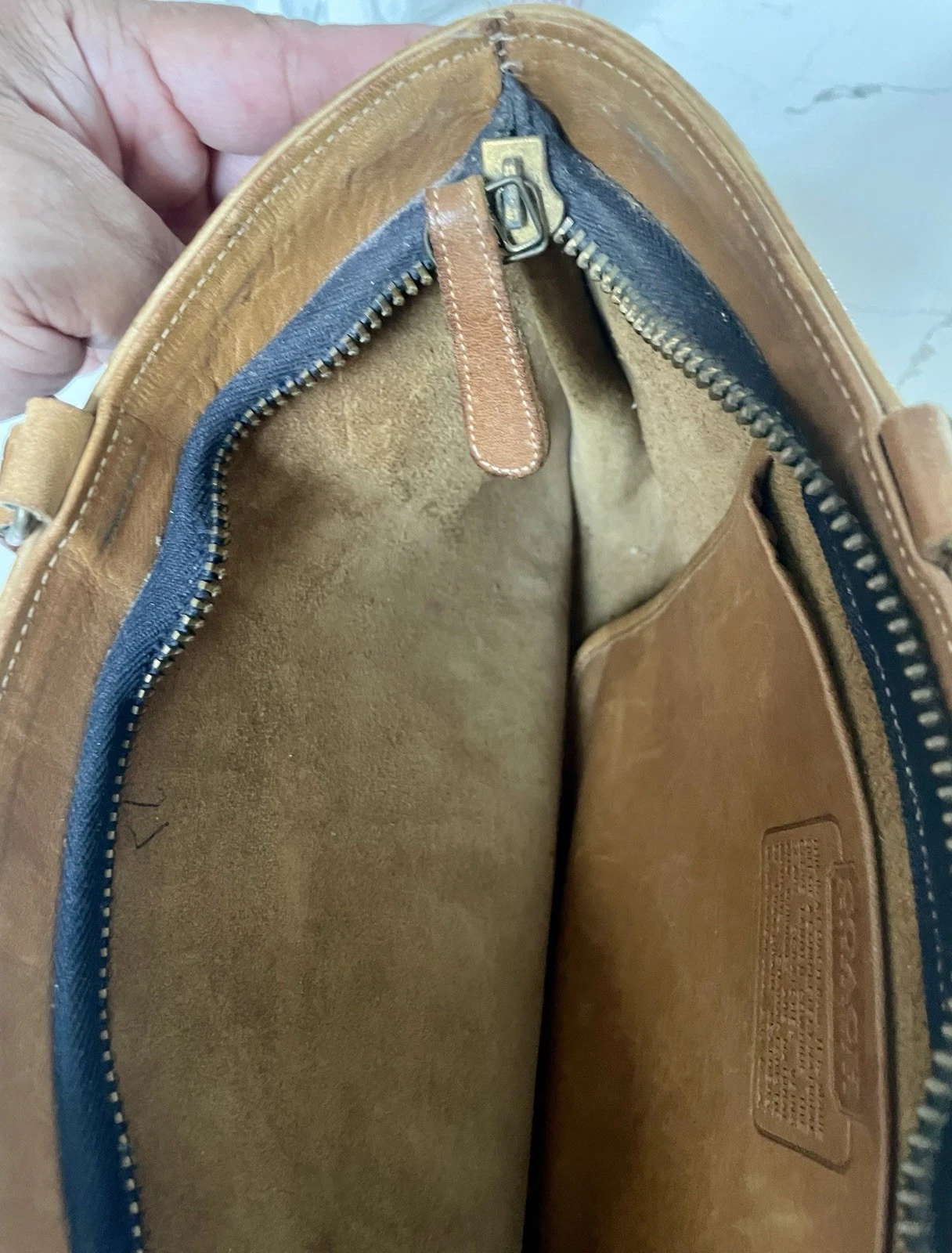 Borsa Coach Bonnie Cashin vintage anni 70 anguria pelle marrone con chiusura firmata