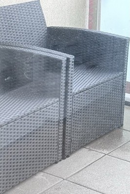 TecTake Loungeset Rattan Lounge Grau