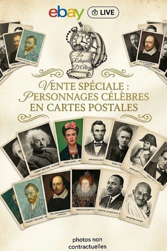cartes postales personnes célèbre des années 1940 à 1960