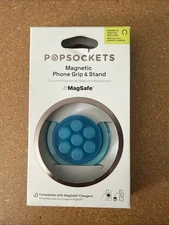 PopSockets MagSafe Round PopGrip Cell Phone Grip & Stand Ring Blue OPEN NEW!