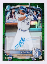 JAVIER VAZ 2025 Topps 1st Bowman Chrome Baseball Green Grass /99 On Card Auto RC