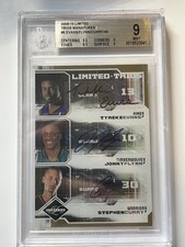 #/49 2009-10 Limited Stephen Curry RC #5 Trios Rookie Card Auto BGS 9 Signatures. rookie card picture