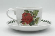 Traditional Footed Cup & Saucer Set by Portmeirion Red Current Pattern PRTPOM